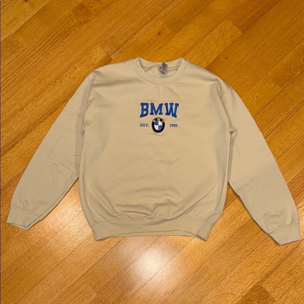 BMW Beige Crewneck Sweater